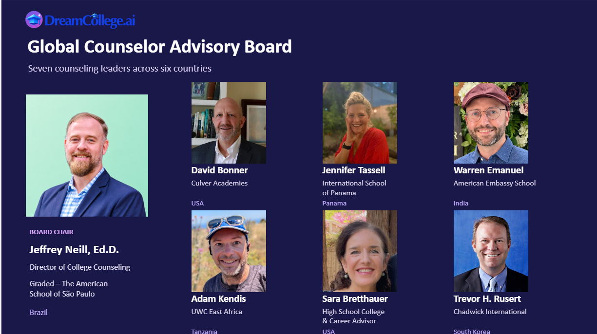 DreamCollege.ai Introduce the Global Counselor Advisory Board!