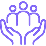 Hands holding a group of people
