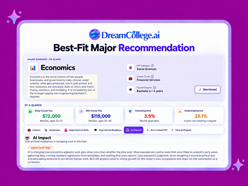 DreamCollege.ai Best-Fit Major Recommendation
