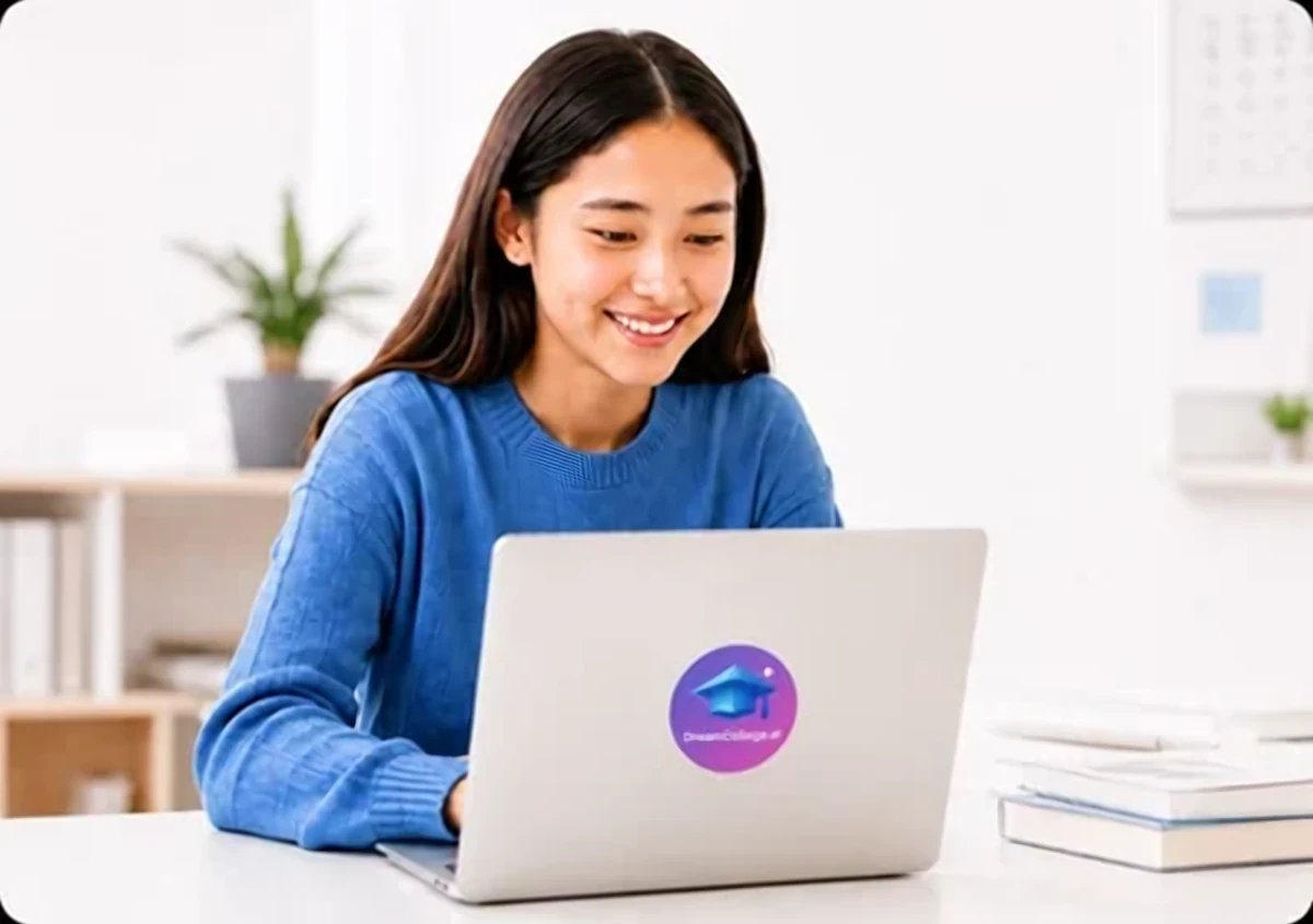 Student taking the career discovery quiz